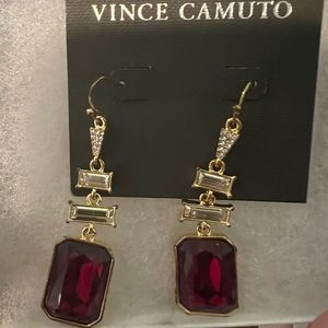 Vince Camuto Dream in Green Goldtone & Crystal Drop Earrings